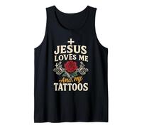 Jesus Loves Me and My Tattoos Tank Top
