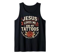 Jesus Loves Me and My Tattoos Tank Top