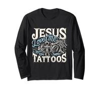 Jesus Loves Me And My Tattoos Tattooed Christian Artist Long Sleeve T-Shirt