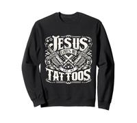 Jesus Loves Me And My Tattoos Tattooed Christian Artist Sweatshirt
