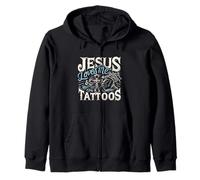 Jesus Loves Me And My Tattoos Tattooed Christian Artist Zip Hoodie