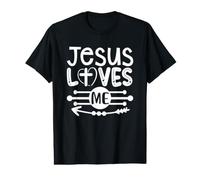 Jesus Loves Me Christian Hand Lettered Faith Value Graphic T-Shirt
