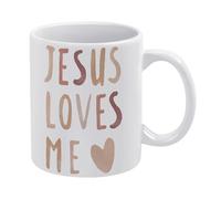 Jesus Loves Me Christian Mug Funny Coffee Mug,Man Cave Prints,The Best Gift for Colleagues, Parents, and Grandparents, 110z Men and Women