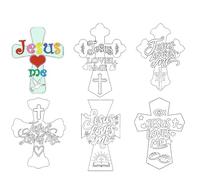 Jesus Loves Me Color Your Own Bookmarks 4x6 Inch Religious Sunday School Craft Religious Theme DIY Coloring Blank Bookmark Classroom Art Craft Supplies for Teachers Students,60 Pcs