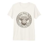 Jesus Loves Me Even When I'm Moo Dy Western Highland Cow Premium T-Shirt