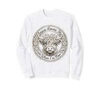 Jesus Loves Me Even When I'm Moo Dy Western Highland Cow Sweatshirt