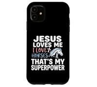 Jesus Loves Me I Love Horses Statement Case for iPhone 11