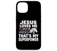 Jesus Loves Me I Love Horses Statement Case for iPhone 13