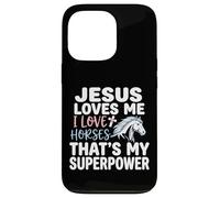 Jesus Loves Me I Love Horses Statement Case for iPhone 13 Pro