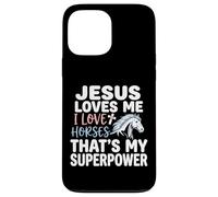 Jesus Loves Me I Love Horses Statement Case for iPhone 13 Pro Max