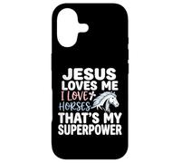 Jesus Loves Me I Love Horses Statement Case for iPhone 17