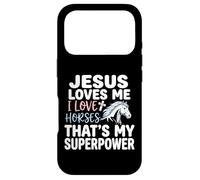 Jesus Loves Me I Love Horses Statement Case for iPhone 17 Pro