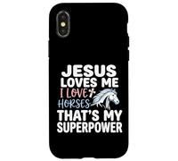 Jesus Loves Me I Love Horses Statement Case for iPhone X/XS