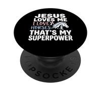 Jesus Loves Me I Love Horses Statement PopSockets Adhesive PopGrip