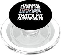 Jesus Loves Me I Love Horses Statement PopSockets PopGrip for MagSafe