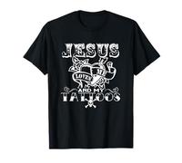 Jesus Loves Me & My Tattoos Christian Jesus God Tattoo Lover T-Shirt