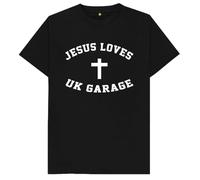 Jesus Loves UK Garage Kids Womens Mens T Shirt 12-13 Black