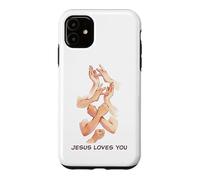 Jesus Loves You - American Sign Language Watercolor Case for iPhone 11