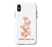Jesus Loves You - American Sign Language Watercolor Case for iPhone X/XS