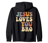 Jesus Loves You Bro Spiritual Brotherhood Zip Hoodie