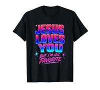 Jesus Loves You But Im His Favorite Value Graphic T-Shirt, Men, Black, XL