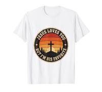 Jesus Loves You But Im His Favorite Value Graphic T-Shirt, Men, White, L