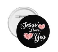 Jesus loves you Button Pins Buttons Badges Pins for women men Round Badges brooch pin Button Pins brooch pins for men 1 PCS