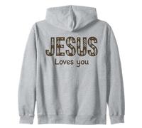 Jesus Loves You Christian Faith Nature Trees Deer Zip Hoodie