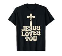 Jesus Loves You Cross Crucifixion Graphic T-Shirt