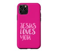 Jesus Loves You, Distressed Pink Message, Christian Case for iPhone 11 Pro