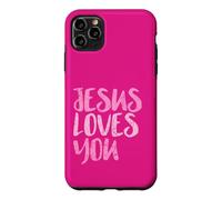 Jesus Loves You, Distressed Pink Message, Christian Case for iPhone 11 Pro Max
