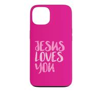Jesus Loves You, Distressed Pink Message, Christian Case for iPhone 13