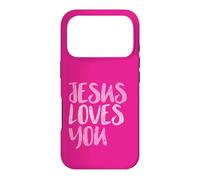 Jesus Loves You, Distressed Pink Message, Christian Case for iPhone 17 Pro