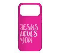 Jesus Loves You, Distressed Pink Message, Christian Case for iPhone 17 Pro Max