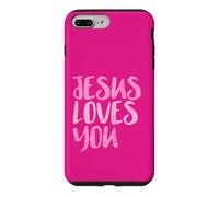 Jesus Loves You, Distressed Pink Message, Christian Case for iPhone 7 Plus/8 Plus