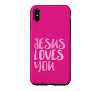 Jesus Loves You, Distressed Pink Message, Christian Case for iPhone XS Max
