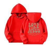 Jesus Loves You Hoodie Christian Faith Religious God Tops Teen Girls Woman Pullover Sweatshirt Longsleeve Y2K Streetwear