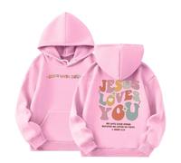 Jesus Loves You Hoodie Christian Faith Religious God Tops Teen Girls Woman Pullover Sweatshirt Longsleeve Y2K Streetwear