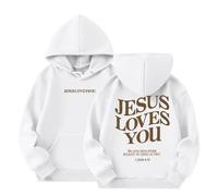 Jesus Loves You Hoodie Christian Jesus Bible Verse Sweatshirt Man Woman Harajuku Pullover Tops Long Sleeve Streetwear