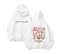 Jesus Loves You Hoodie Christian Sweatshirt Faith Sweatshirt Jesus Loves You Sweatshirt for Women UK Fashion Sweatshirt Christian Evangelism Gift for Women Jesus Loves You Pullover Hoodie