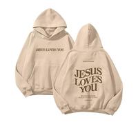 Jesus Loves You Hoodie Christian Sweatshirt Faith Sweatshirt Jesus Loves You Sweatshirt for Women UK Fashion Sweatshirt Christian Evangelism Gift for Women Jesus Loves You Pullover Hoodie
