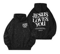 Jesus Loves You Hoodie Christian Sweatshirt for Women Men Jesus Pullover Tops Comfy Casual Streetwear Clothes with Pocket