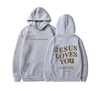 Jesus Loves You Hoodies for Women UK Oversized Sweatshirts for Women Back Letter Print Pullover Hoodies for Teen Girls With Pocket