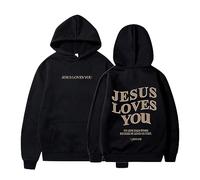 Jesus Loves You Hoodies for Women UK Oversized Sweatshirts for Women Back Letter Print Pullover Hoodies for Teen Girls With Pocket