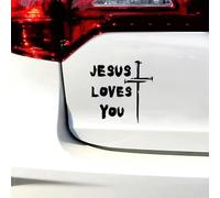 Jesus Loves You Jesus Cross Car Sticker - Religious Vinyl Decal for Cars, Laptops, Windows - Faith Symbol for Christians