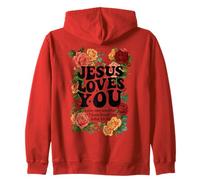 Jesus Loves You John 13 34 Floral Bible Verse Zip Hoodie
