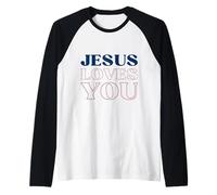 Jesus Loves You Raglan Baseball Tee