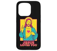 Jesus Loves You Sacred Heart Christian Faith Retro Pop Art Case for iPhone 15 Pro