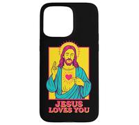 Jesus Loves You Sacred Heart Christian Faith Retro Pop Art Case for iPhone 15 Pro Max