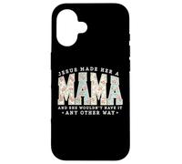 Jesus Made Her A Mama Pearl Floral Christian Mom Mothers Day Case for iPhone 16